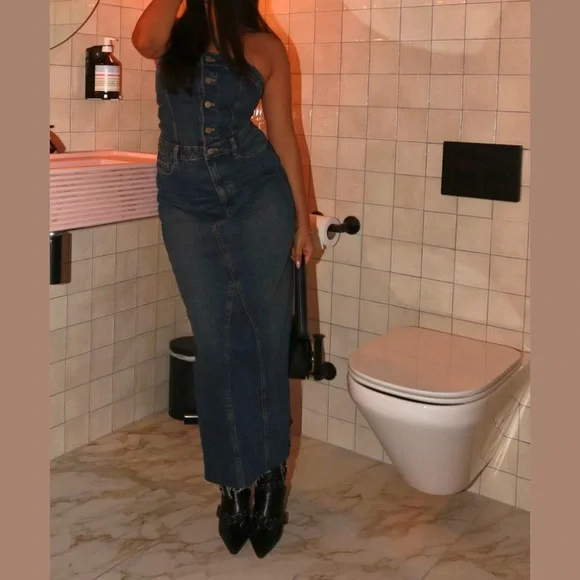 NEW Zara denim midi dress - Picture 14 of 16